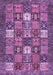 Machine Washable Abstract Purple Modern Area Rugs, wshabs370pur