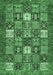 Machine Washable Abstract Emerald Green Modern Area Rugs, wshabs370emgrn