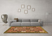 Machine Washable Abstract Orange Modern Area Rugs in a Living Room, wshabs370org