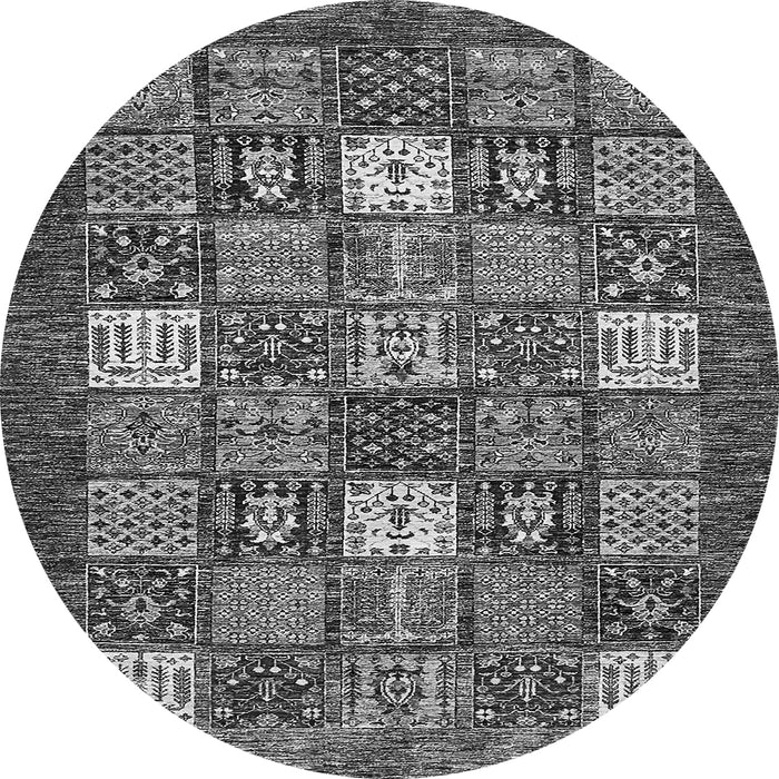 Round Machine Washable Abstract Gray Modern Rug, wshabs370gry