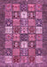 Machine Washable Abstract Pink Modern Rug, wshabs370pnk