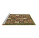 Sideview of Machine Washable Abstract Brown Modern Rug, wshabs370brn