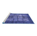 Sideview of Machine Washable Abstract Blue Modern Rug, wshabs3710blu