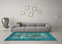 Machine Washable Abstract Light Blue Modern Rug, wshabs3710lblu