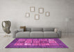 Machine Washable Abstract Pink Modern Rug in a Living Room, wshabs3710pnk