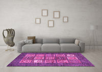 Machine Washable Abstract Pink Modern Rug, wshabs3710pnk