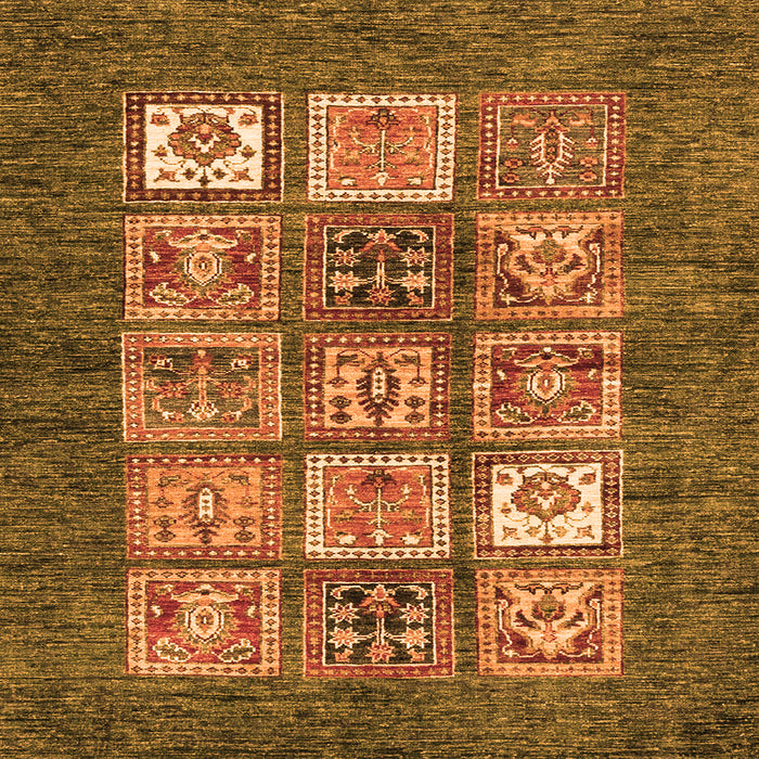 Square Abstract Orange Modern Rug, abs3710org