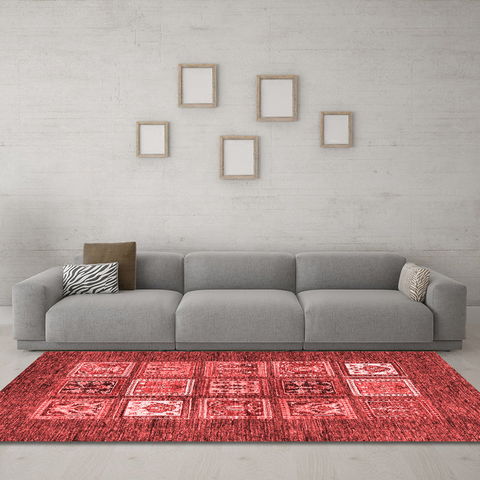 Modern Red Washable Rugs