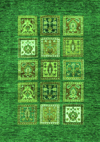 Abstract Green Modern Rug, abs3710grn