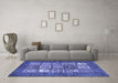 Machine Washable Abstract Blue Modern Rug in a Living Room, wshabs3710blu