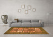 Machine Washable Abstract Orange Modern Area Rugs in a Living Room, wshabs3710org