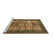 Sideview of Machine Washable Abstract Brown Modern Rug, wshabs3710brn