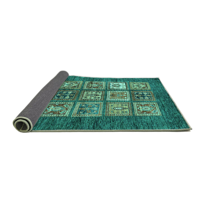 Sideview of Abstract Turquoise Modern Rug, abs3710turq
