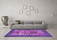 Machine Washable Abstract Purple Modern Rug, wshabs3710pur