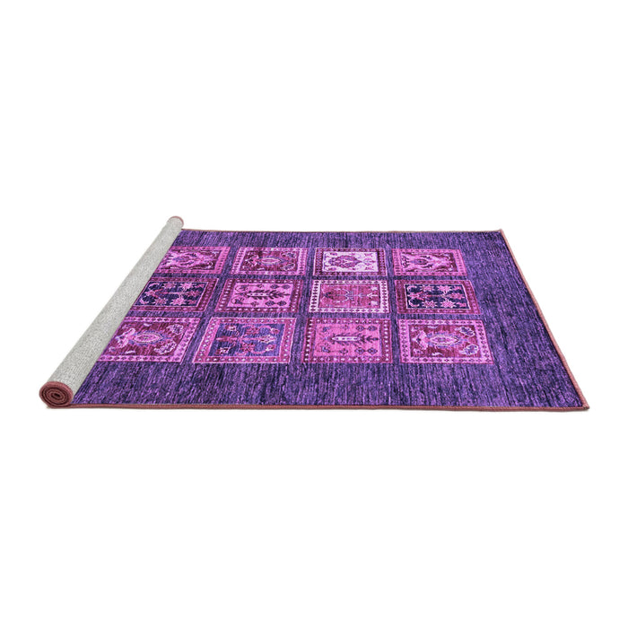 Sideview of Machine Washable Abstract Purple Modern Area Rugs, wshabs3710pur