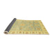 Sideview of Abstract Mustard Yellow Oriental Rug, abs3711