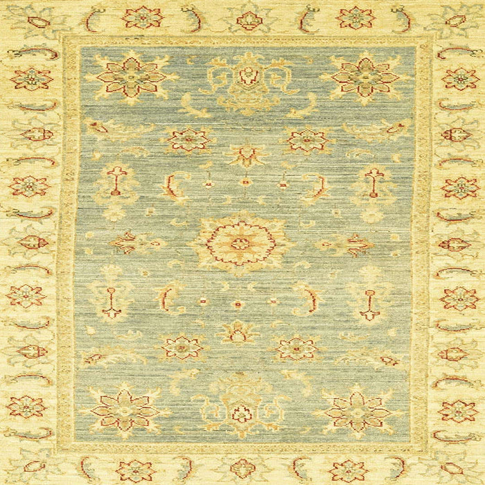 Square Abstract Mustard Yellow Oriental Rug, abs3711