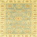 Square Abstract Mustard Yellow Oriental Rug, abs3711