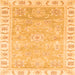 Square Oriental Orange Traditional Rug, abs3711org