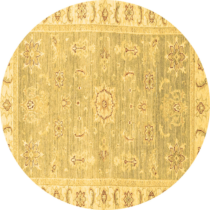 Round Oriental Brown Traditional Rug, abs3711brn