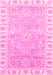 Machine Washable Oriental Pink Traditional Rug, wshabs3711pnk