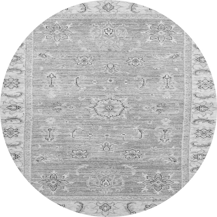 Round Oriental Gray Traditional Rug, abs3711gry