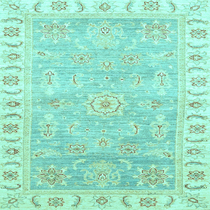 Square Oriental Light Blue Traditional Rug, abs3711lblu