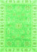 Machine Washable Oriental Green Traditional Area Rugs, wshabs3711grn