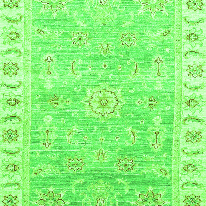 Machine Washable Oriental Green Traditional Area Rugs, wshabs3711grn