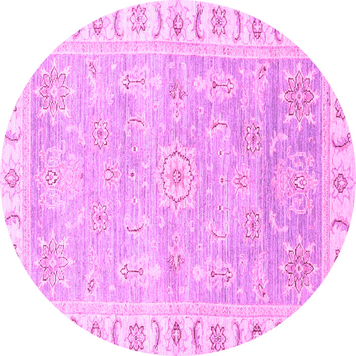 Round Machine Washable Oriental Purple Traditional Area Rugs, wshabs3711pur