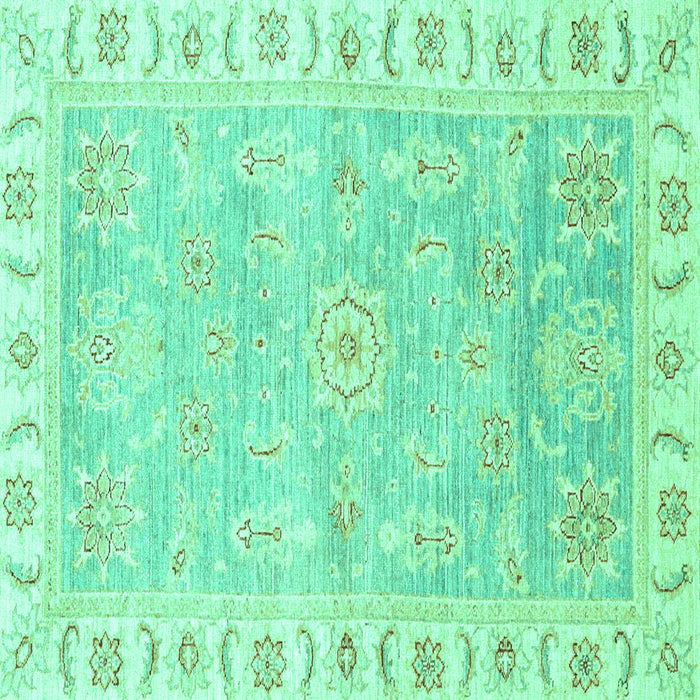 Square Oriental Turquoise Traditional Rug, abs3711turq