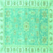 Square Oriental Turquoise Traditional Rug, abs3711turq