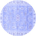 Round Oriental Blue Traditional Rug, abs3711blu