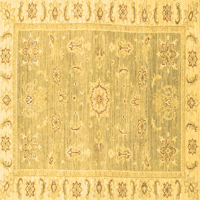 Square Oriental Brown Traditional Rug, abs3711brn