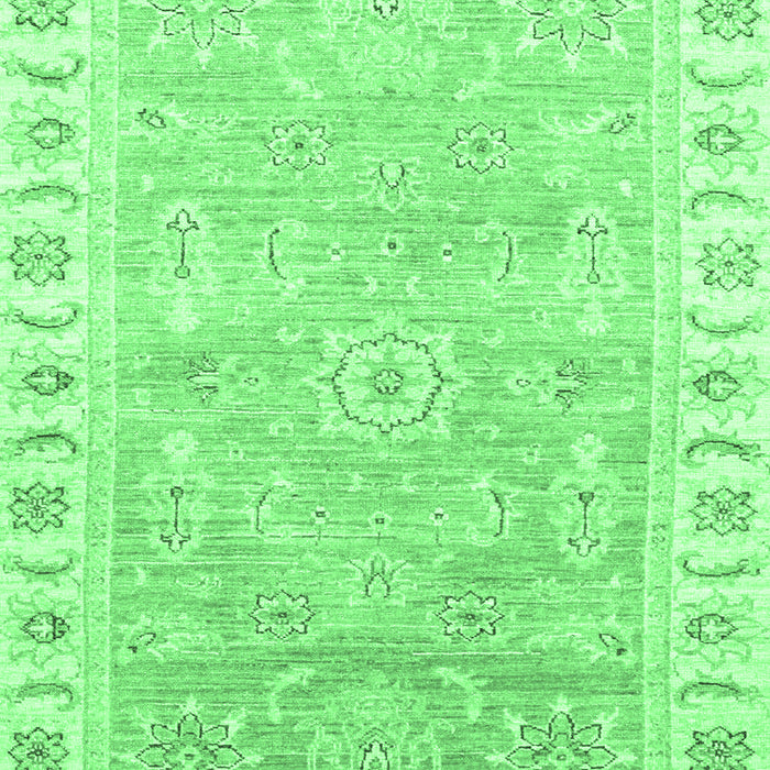 Machine Washable Oriental Emerald Green Traditional Area Rugs, wshabs3711emgrn