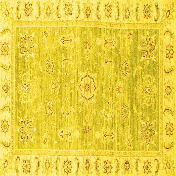 Square Oriental Yellow Traditional Rug, abs3711yw
