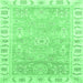 Square Oriental Emerald Green Traditional Rug, abs3711emgrn