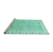 Sideview of Machine Washable Oriental Light Blue Traditional Rug, wshabs3711lblu