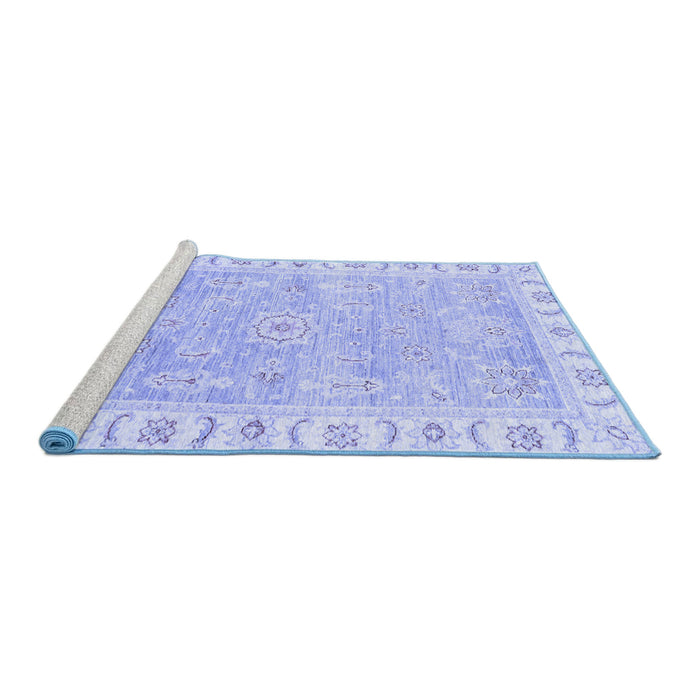 Sideview of Machine Washable Oriental Blue Traditional Rug, wshabs3711blu
