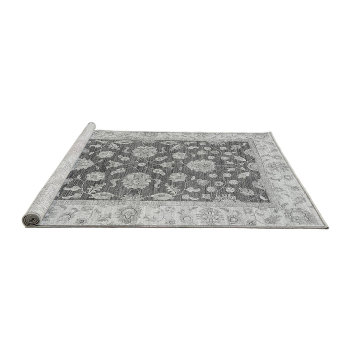 Sideview of Machine Washable Oriental Gray Traditional Rug, wshabs3712gry