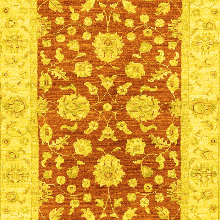 Machine Washable Oriental Yellow Traditional Rug, wshabs3712yw