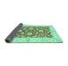 Sideview of Oriental Turquoise Traditional Rug, abs3712turq