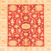 Square Oriental Orange Traditional Rug, abs3713org