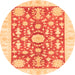 Round Oriental Orange Traditional Rug, abs3713org