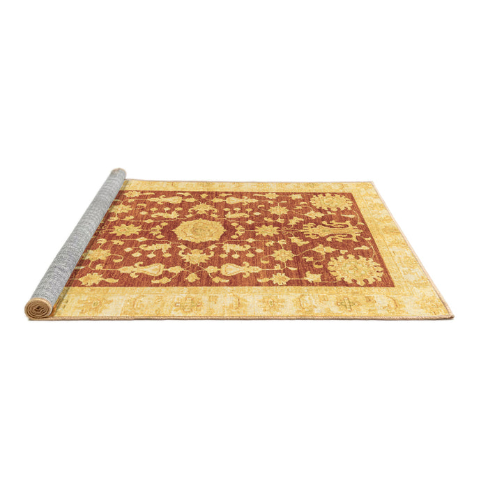 Sideview of Machine Washable Oriental Brown Traditional Rug, wshabs3713brn