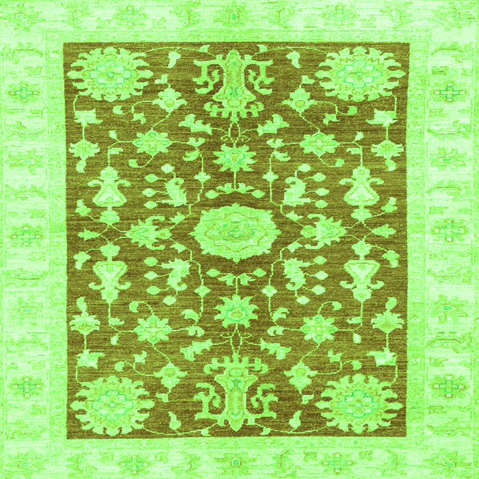 Square Oriental Green Traditional Rug, abs3713grn