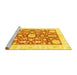 Sideview of Machine Washable Oriental Yellow Traditional Rug, wshabs3713yw