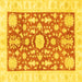 Square Machine Washable Oriental Yellow Traditional Rug, wshabs3713yw