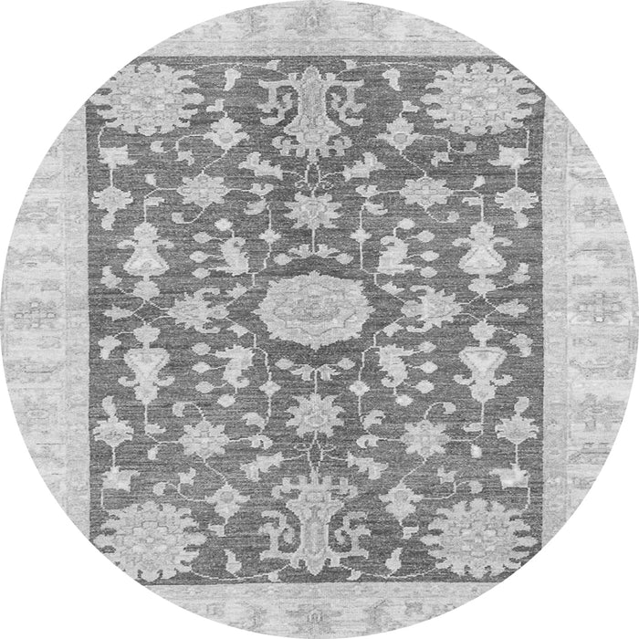 Round Oriental Gray Traditional Rug, abs3713gry