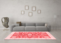 Machine Washable Oriental Red Traditional Rug, wshabs3713red